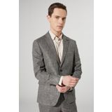 ALTINYILDIZ CLASSICS Slim Fit Dar Kesim Mono Yaka Desenli Takım Elbise, Renk Kahverengi, Beden 50-6 Drop