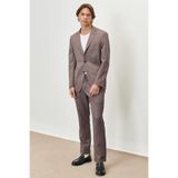 ALTINYILDIZ CLASSICS Slim Fit Dar Kesim Mono Yaka Desenli Takım Elbise, Renk Kahverengi-Siyah, Beden 50-6 Drop