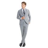 ALTINYILDIZ CLASSICS Slim Fit Dar Kesim Mono Yaka Desenli Yelekli Takım Elbise, Renk Gri, Beden 48-6 Drop