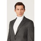 ALTINYILDIZ CLASSICS Slim Fit Dar Kesim Mono Yaka Desenli Yünlü Ceket, Renk Antrasit, Beden 52-6 Drop
