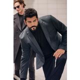 ALTINYILDIZ CLASSICS Slim Fit Dar Kesim Mono Yaka Desenli Yünlü Ceket, Renk Yeşil, Beden 48-6 Drop