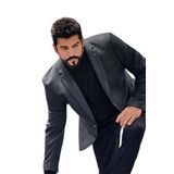 ALTINYILDIZ CLASSICS Slim Fit Dar Kesim Mono Yaka Desenli Yünlü Ceket, Renk Yeşil, Beden 50-6 Drop