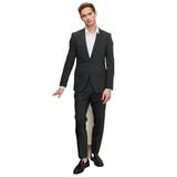ALTINYILDIZ CLASSICS Slim Fit Dar Kesim Mono Yaka Kareli Yünlü Takım Elbise, Renk Antrasit, Beden 54-6 Drop