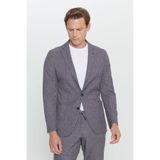 ALTINYILDIZ CLASSICS Slim Fit Dar Kesim Mono Yaka Seyahat Çantalı Desenli Takım Elbise, Renk Siyah Fume, Beden 48-6 Drop