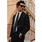 ALTINYILDIZ CLASSICS Slim Fit Dar Kesim Mono Yaka Takım Elbise, Renk Siyah, Beden 46-6 Drop