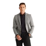 ALTINYILDIZ CLASSICS Slim Fit Dar Kesim Mono Yaka Yünlü Ceket, Renk Gri, Beden 52-6 Drop