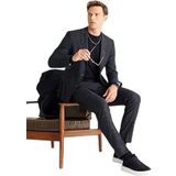 ALTINYILDIZ CLASSICS Slim Fit Dar Kesim Mono Yaka Yünlü Desenli Takım Elbise, Lacivert, 50-6 Drop