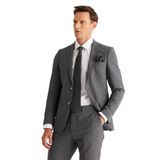 ALTINYILDIZ CLASSICS Slim Fit Dar Kesim Mono Yaka Yünlü Takım Elbise, Renk Gri, Beden 50-6 Drop