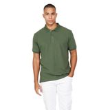 ALTINYILDIZ CLASSICS Slim Fit Dar Kesim Polo Yaka %100 Pamuk Kısa Kollu Tişört, Renk Haki, Beden 3XL