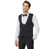ALTINYILDIZ CLASSICS Slim Fit Dar Kesim U Yaka Desenli Klasik Yelek, Renk Siyah, Beden 50