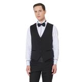ALTINYILDIZ CLASSICS Slim Fit Dar Kesim V Yaka Desenli Klasik Yelek, Renk Siyah, Beden 50