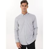Altınyıldız Classics Slim Fit Düğmeli Yaka Gri Erkek Gömlek ACE020252040_GRI