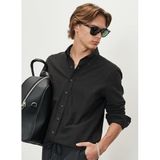 ALTINYILDIZ CLASSICS Slim Fit Düğmeli Yaka Oxford Gömlek, S, 5002867054, Siyah, Erkek