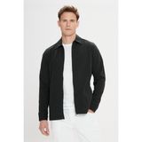 Altınyıldız Classics Standart Fit Normal Kesim Gömlek Yaka Pamuklu Esnek Mont Erkek Siyah Uzun Kol Desensiz - 2XL