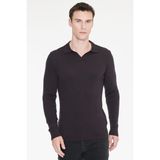 Altınyıldız Classics Standart Fit Normal Kesim Polo Yaka Jakarlı Triko Kazak - Kahverengi - XL