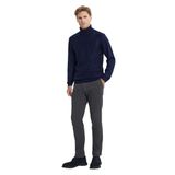 ALTINYILDIZ CLASSICS Standart Fit Normal Kesim Tam Balıkçı Yaka Jakarlı Triko Kazak, Renk Lacivert, Beden 2XL