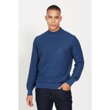 ALTINYILDIZ CLASSICS Standart Fit Normal Kesim Yarım Balıkçı Yaka Jakarlı Triko Kazak, Renk Indigo, Beden 2XL