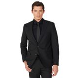 ALTINYILDIZ CLASSICS Su Geçirmez Slim Fit Dar Kesim Mono Yaka Yünlü Nano Takım Elbise, Renk Siyah, Beden 54-6 Drop