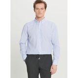 ALTINYILDIZ CLASSICS Tailored Fit Düğmeli Yaka Beyaz-Mavi Gömlek, M, 5003308032, Beyaz - Mavi, Erkek