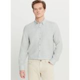 ALTINYILDIZ CLASSICS Tailored Fit Düğmeli Yaka Gömlek, L, 5003307096, Haki, Erkek