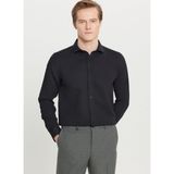Altınyıldız Classics Tailored Fit Italyan Yaka Siyah Erkek Gömlek ACE020261600_SYH