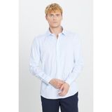 Altınyıldız Classics Ütü Gerektirmeyen %100 Pamuk Slim Fit Klasik Yaka Gömlek - Mavi - Beyaz