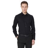 ALTINYILDIZ CLASSICS Ütü Gerektirmeyen Non-iron Slim Fit Dar Kesim%100 Pamuk Gömlek, S, 4A2000000007, Siyah, Erkek