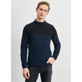 Altınyıldız Classics Yarım Balıkçı Yaka Standart Siyah - Petrol Erkek Kazak 4A4923100026 - XL