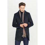 Altınyıldız Classics Yünlü Palto Uzun Kollu Geniş Mono Yaka Lacivert Erkek Standart Fit - 46