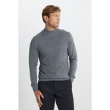 Altınyıldız Classics Yünlü Sıcak Tutan Standart Fit Normal Kesim Yarım Balıkçı Yaka Jakarlı Triko Gri Melanj Kazak - 2XL