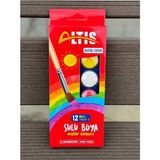 Altis 12 Renk Sulu Boya Küçük Boy 1200 Zehirsiz ve Non-Toxic 12 Parça Renkli Set