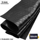 Altitek 50X100 cm Izole Halı 2 mm 1 Kv Elektrik Yalıtkan Paspas Iş Güvenliği Pano Önü Halısı 50100 - 000-Siyah - 50 x 100 cm