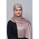 Altobeh Çift Renk Parlak Simli Yanarlı Prenses Tesettür Şal Pamuk Koyu Pembe - Go