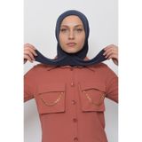 Altobeh Çıtçıtlı Hazır Eşarp Hijap, Standart, A51-09, Füme, Kadın