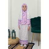 Altobeh Çocuk Namaz Takımı Pratik Iki Parça Desenli Kollu Tak Çıkar Başörtülü Likralı Tesettür Elbise (6-12 Yaş) 901-0401 - Pembe - 6 Yaş
