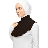 Altobeh Düz Balıkçı Yaka Boğazlı Penye Tesettür Boyunluk - Koyu Kahverengi - Standart