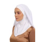 Altobeh Hazır Lüks Pratik Hijablı Şifon Şal - Beyaz