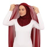Altobeh Hazır Lüks Pratik Hijablı Şifon Şal - Bordo