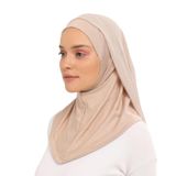 Altobeh Hazır Lüks Pratik Hijablı Şifon Şal - Kum Beji
