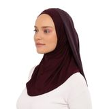 Altobeh Hazır Lüks Pratik Hijablı Şifon Şal - Mürdüm
