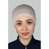 Altobeh Hazır Pratik Geçmeli Lastikli Tesettür Bone - Bej