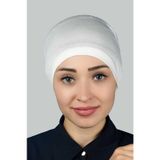 Altobeh Hazır Pratik Geçmeli Lastikli Tesettür Bone - Ekru