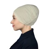 Altobeh Hazır Pratik Geçmeli Lastikli Tesettür Bone - Koyu Krem