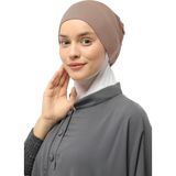 Altobeh Hazır Pratik Geçmeli Lastikli Tesettür Bone - Toprak - Standart