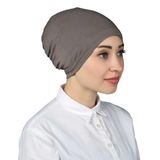 ALTOBEH Hazır Pratik Geçmeli Lastikli Tesettür Türban Bone - Koyu Vizon, Altobeh, Tek Beden