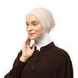 ALTOBEH Hazır Pratik Geçmeli Lastikli Tesettür Türban Bone - Kum Beji, Altobeh, Tek Beden