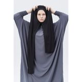Altobeh Hazır Pratik Geçmeli Lüks Organik Çizgili Kaşkorse Şal Çapraz Hizalı Siya