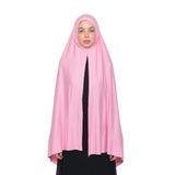 Altobeh Hazır Pratik Geçmeli Lüks Organik Düz Penye Şal Eşit Hizalı, Açık Pembe