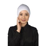 Altobeh Hazır Pratik Geçmeli Uzun Boru Tesettür Bonesi, Beyaz