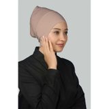 Altobeh Hazır Pratik Geçmeli Uzun Boru Tesettür Bonesi - Pudra